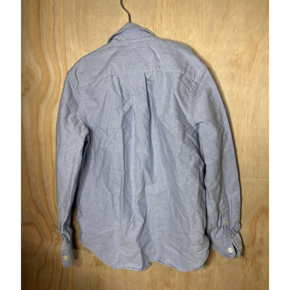 Boys Size 8 Small Ralph Lauren Chambray Denim Blue Jean Button Up Dress Shirt